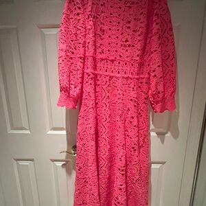 Dalia Macphee Pink Lace Maxi Dress NWT